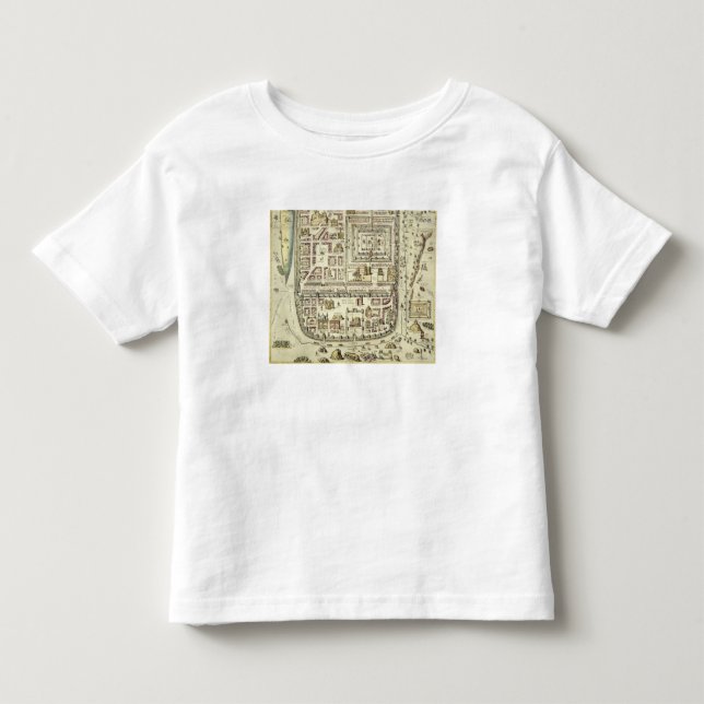 Camiseta Infantil Mapa de Jerusalem e dos arredores, 'de C (Frente)