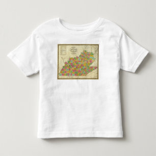 Camiseta Infantil Mapa de Kentucky e de Tennessee