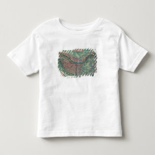 Camiseta Infantil Mapa de Lyon, de "Civitates Orbis Terrarum" pelo