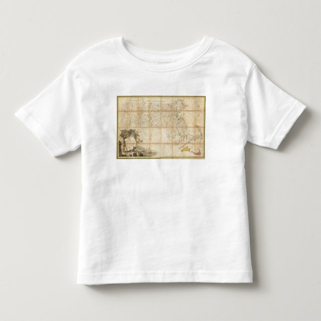 Camiseta Infantil Mapa de Massachusetts (Frente)