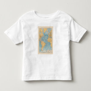 Camiseta Infantil Mapa de Oceano Atlântico