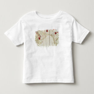 Camiseta Infantil Mapa de Persia, de Arábia e de India