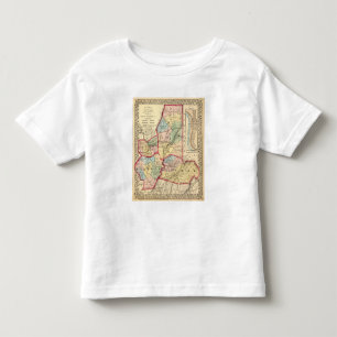 Camiseta Infantil Mapa de Preston, Taylor, Barbour, condados de