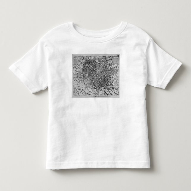 Camiseta Infantil Mapa de Roma, 1579 (Frente)