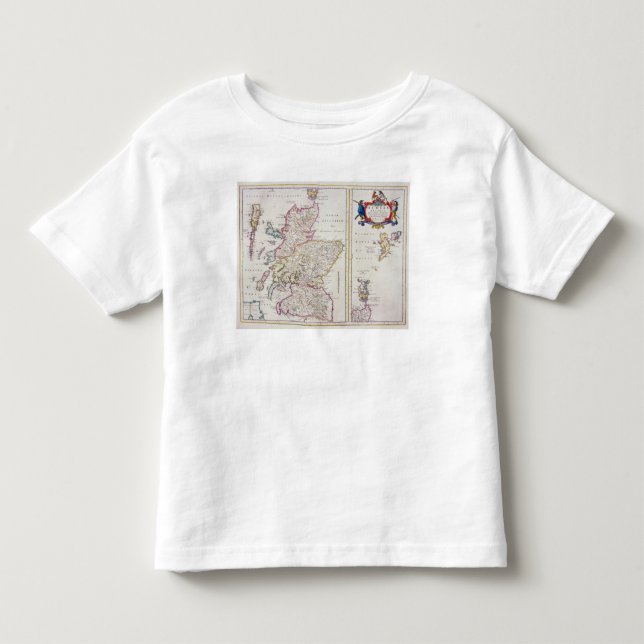 Camiseta Infantil Mapa de Scotland, c.1700 (Frente)