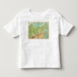 Camiseta Infantil Mapa de Sibéria com rotas de transporte
