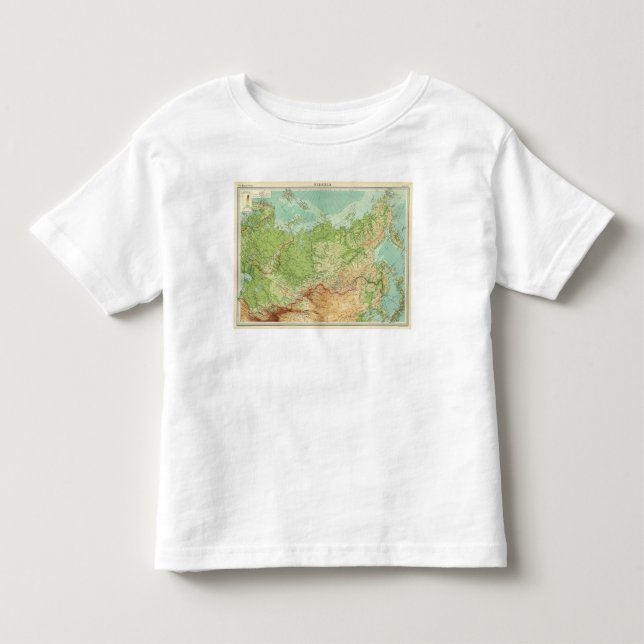 Camiseta Infantil Mapa de Sibéria com rotas de transporte (Frente)