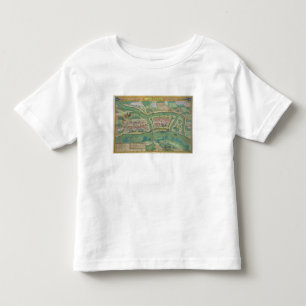Camiseta Infantil Mapa de Szolnok, de "Civitates Orbis Terrarum"