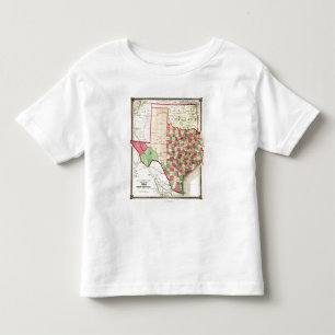 Camiseta Infantil Mapa de TerritoryPanoramic de Texas e de indiano