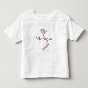 Camiseta Infantil Mapa de Vietnam