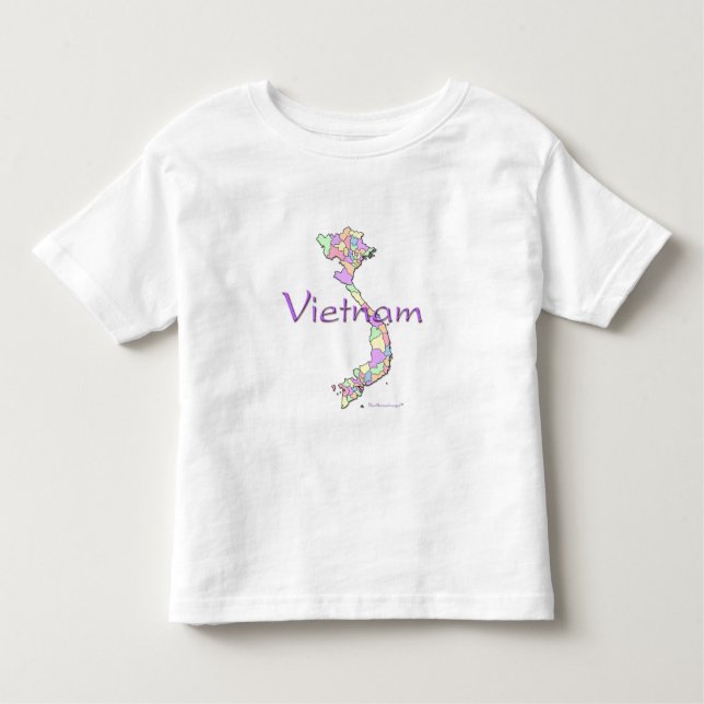 Camiseta Infantil Mapa de Vietnam (Frente)