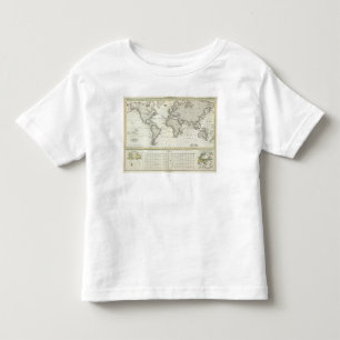 Camiseta Infantil mapa do atlas da Maré-onda