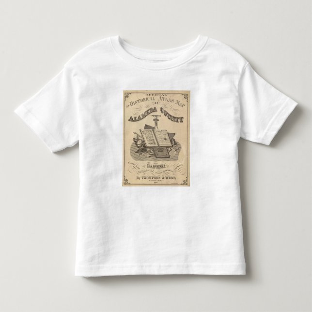 Camiseta Infantil Mapa do atlas de Alameda County do frontispício (Frente)