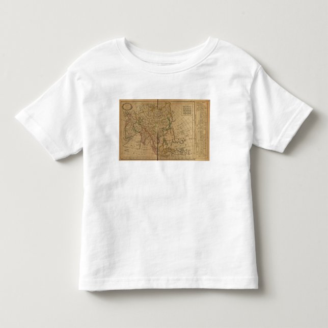 Camiseta Infantil Mapa do atlas de Ásia (Frente)