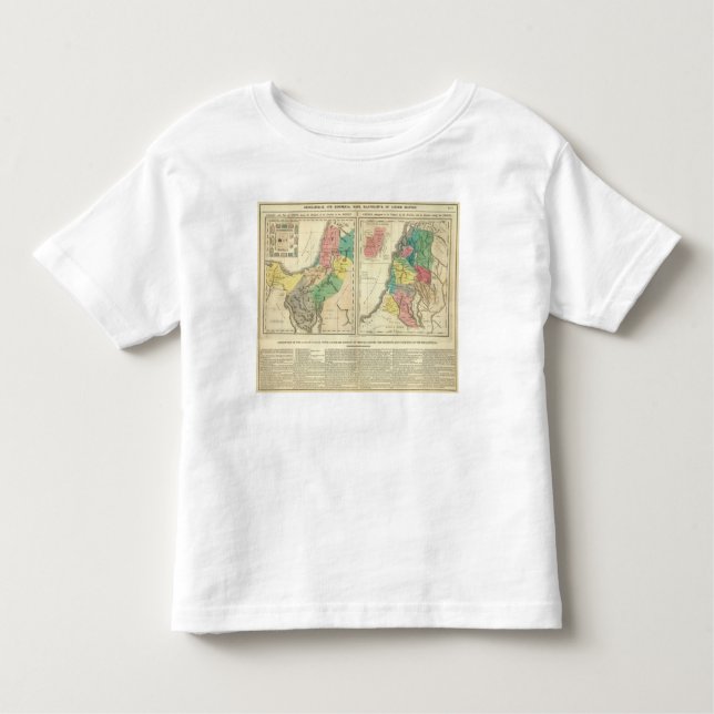 Camiseta Infantil Mapa do atlas de Canaan - de Israel (Frente)