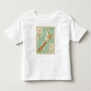 Camiseta Infantil Mapa do atlas de Nova Zelândia