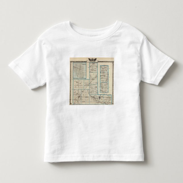Camiseta Infantil Mapa do Condado de Ford e de Paxton (Frente)