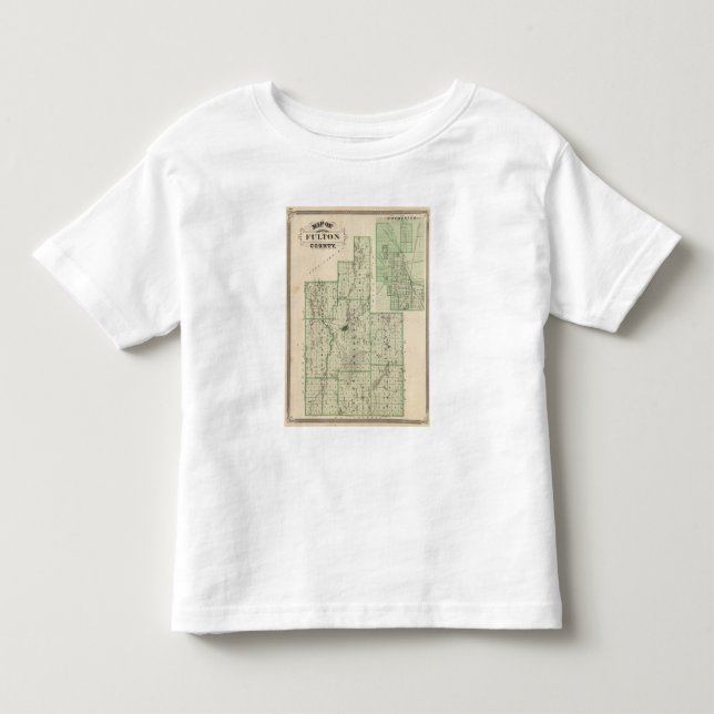 Camiseta Infantil Mapa do Condado de Fulton com Rochester, Fulton Co (Frente)