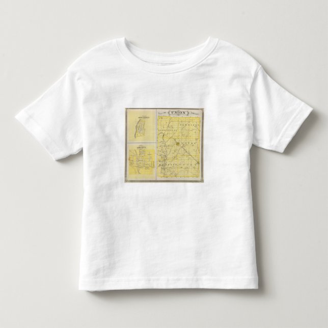Camiseta Infantil Mapa do Condado de Union com Brownsville, (Frente)