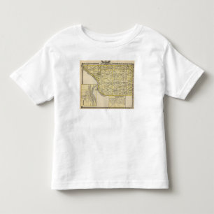 Camiseta Infantil Mapa do condado, do Moline e do Dunleith de