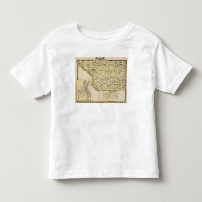 Camiseta Infantil Mapa do condado, do Moline e do Dunleith de (Frente)