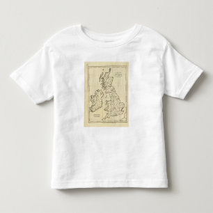 Camiseta Infantil Mapa do esboço das ilhas britânicas