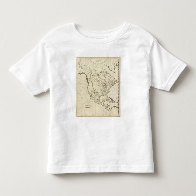 Camiseta Infantil Mapa do esboço de America do Norte (Frente)