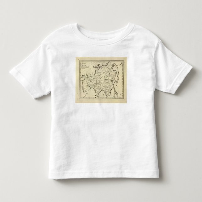 Camiseta Infantil Mapa do esboço de Ásia (Frente)