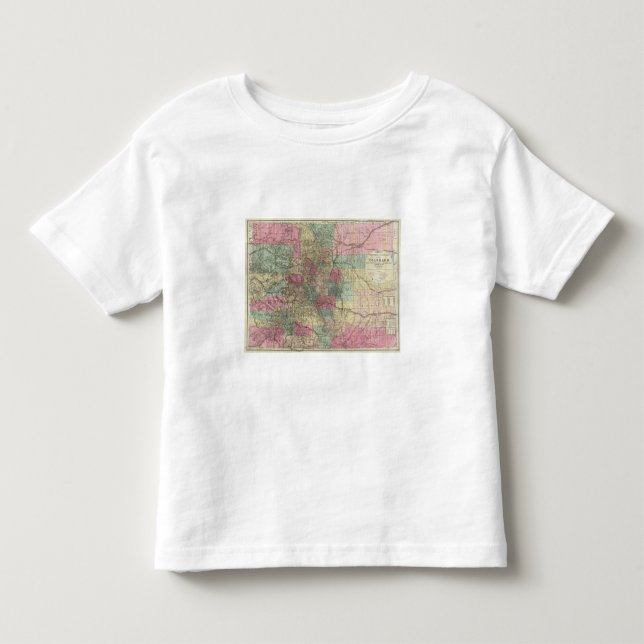 Camiseta Infantil Mapa do estado de Colorado (Frente)