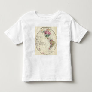 Camiseta Infantil Mapa do hemisfério ocidental