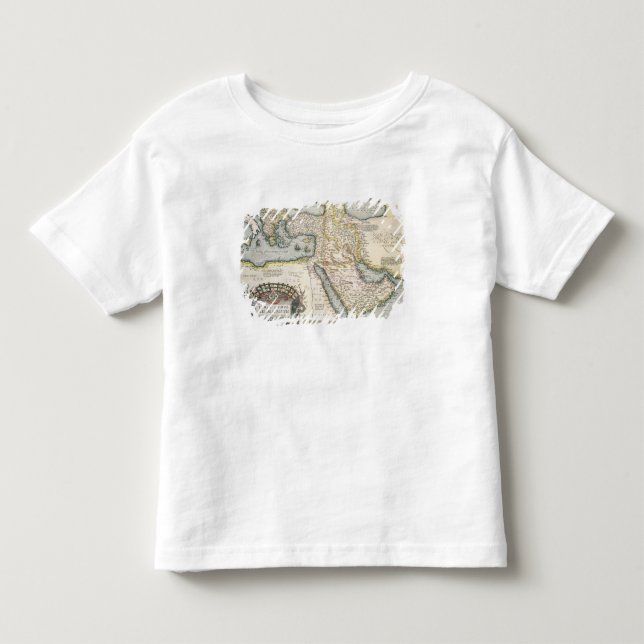 Camiseta Infantil Mapa do Médio Oriente (Frente)