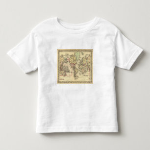 Camiseta Infantil Mapa do mundo com as rotas de mar dos exploradores