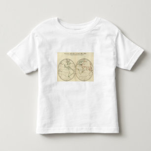 Camiseta Infantil Mapa do mundo com latitude e Longititude