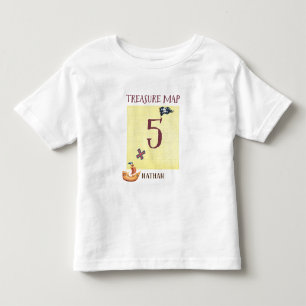 Camiseta Infantil Mapa do Tesouro Pirata Idade 5 com Nome