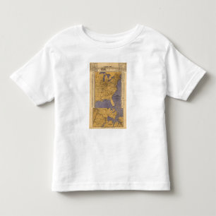 Camiseta Infantil Mapa dos estados atlânticos