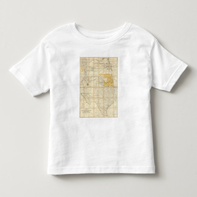 Camiseta Infantil Mapa dos estados de Kansas e de Texas (Frente)