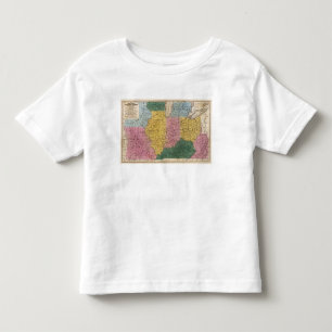Camiseta Infantil Mapa dos Estados Ocidentais