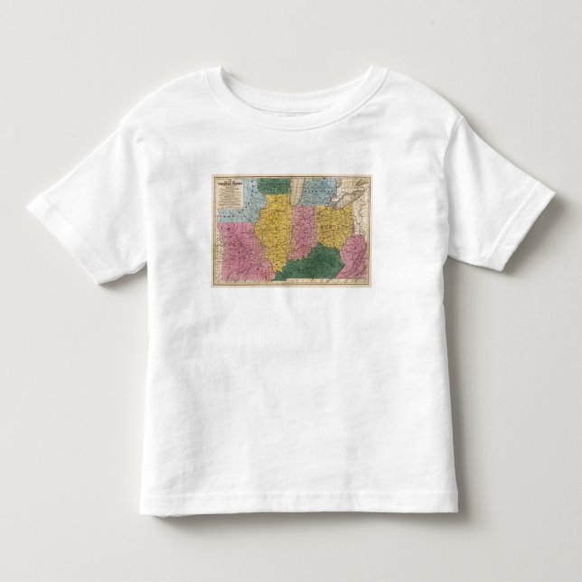 Camiseta Infantil Mapa dos Estados Ocidentais (Frente)