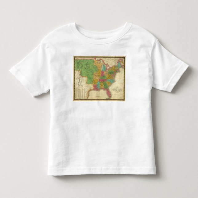 Camiseta Infantil Mapa dos Estados Unidos (Frente)