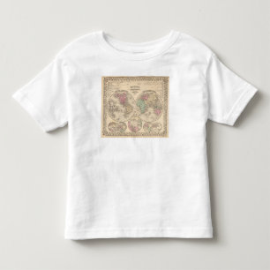 Camiseta Infantil Mapa dos hemisférios do mundo por Mitchell