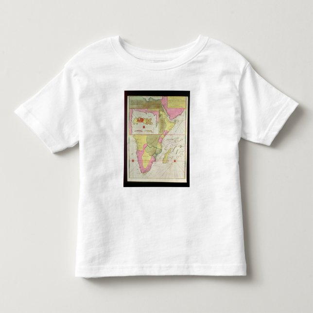 Camiseta Infantil Mapa dos países de África (Frente)
