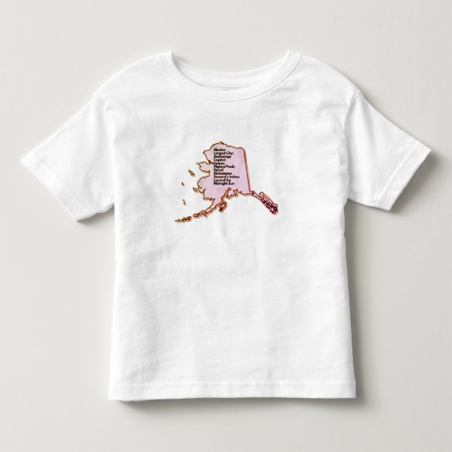 Camiseta Infantil Mapa e Fatos do Alasca (Frente)