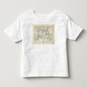 Camiseta Infantil Mapa físico de mares indianos