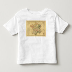 Camiseta Infantil Mapa físico e mineralogia de France