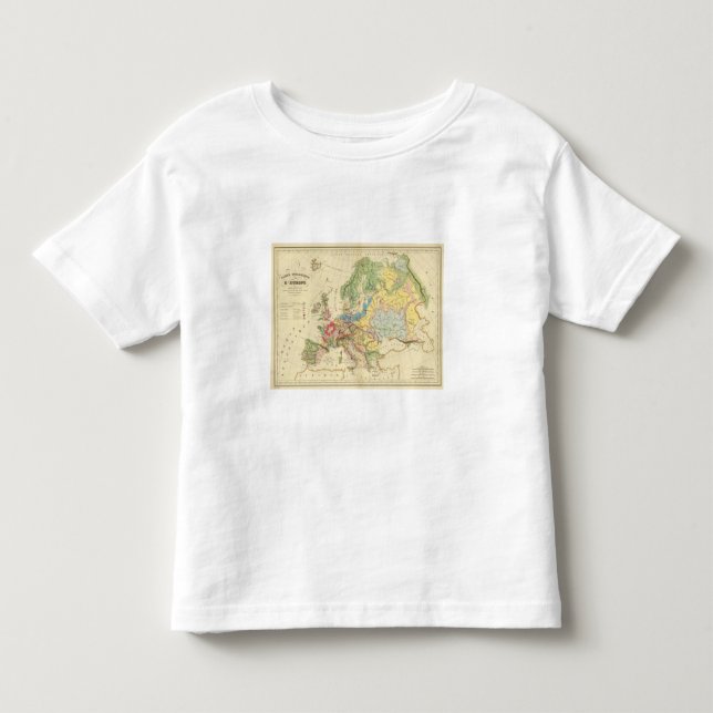 Camiseta Infantil Mapa Geological de Europa (Frente)