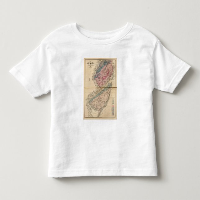 Camiseta Infantil Mapa Geological de New-jersey (Frente)
