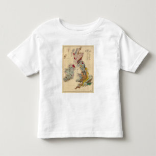 Camiseta Infantil Mapa Geological, ilhas britânicas