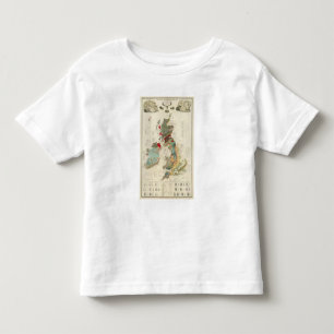 Camiseta Infantil Mapa Geological, palaeontological composto