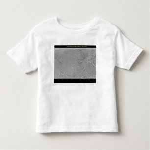 Camiseta Infantil Mapa global da lua de Saturno Dione