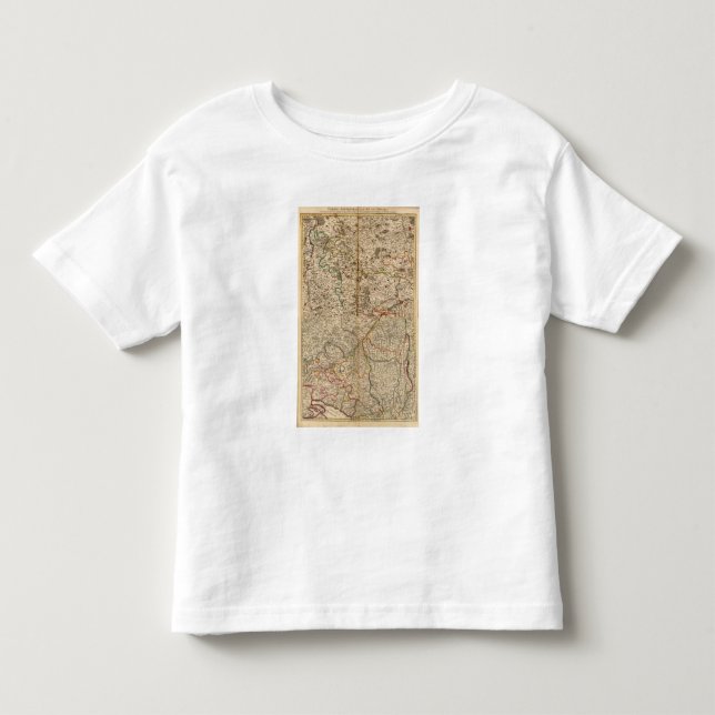 Camiseta Infantil Mapa gravado das florestas de Alemanha (Frente)